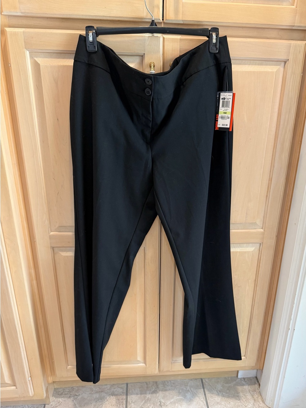 Macy's Black Wide-Leg Dress Pants 18W